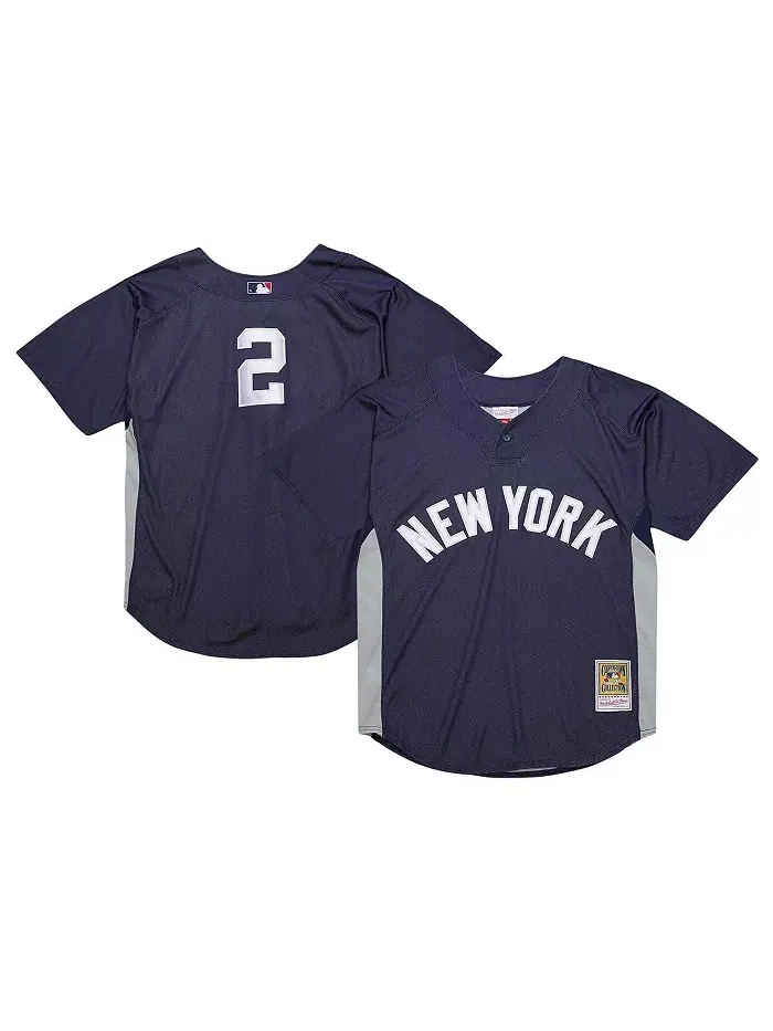 Мужская тренировочная майка Derek Jeter Navy New York Yankees Cooperstown Collection Mitchell & Ness — изображение 1 из 4