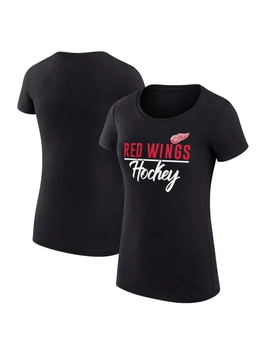 G-III 4Her by Carl Banks Женская черная футболка Detroit Red Wings Super-Slim Fit Lightweight Team — изображение 1 из 3