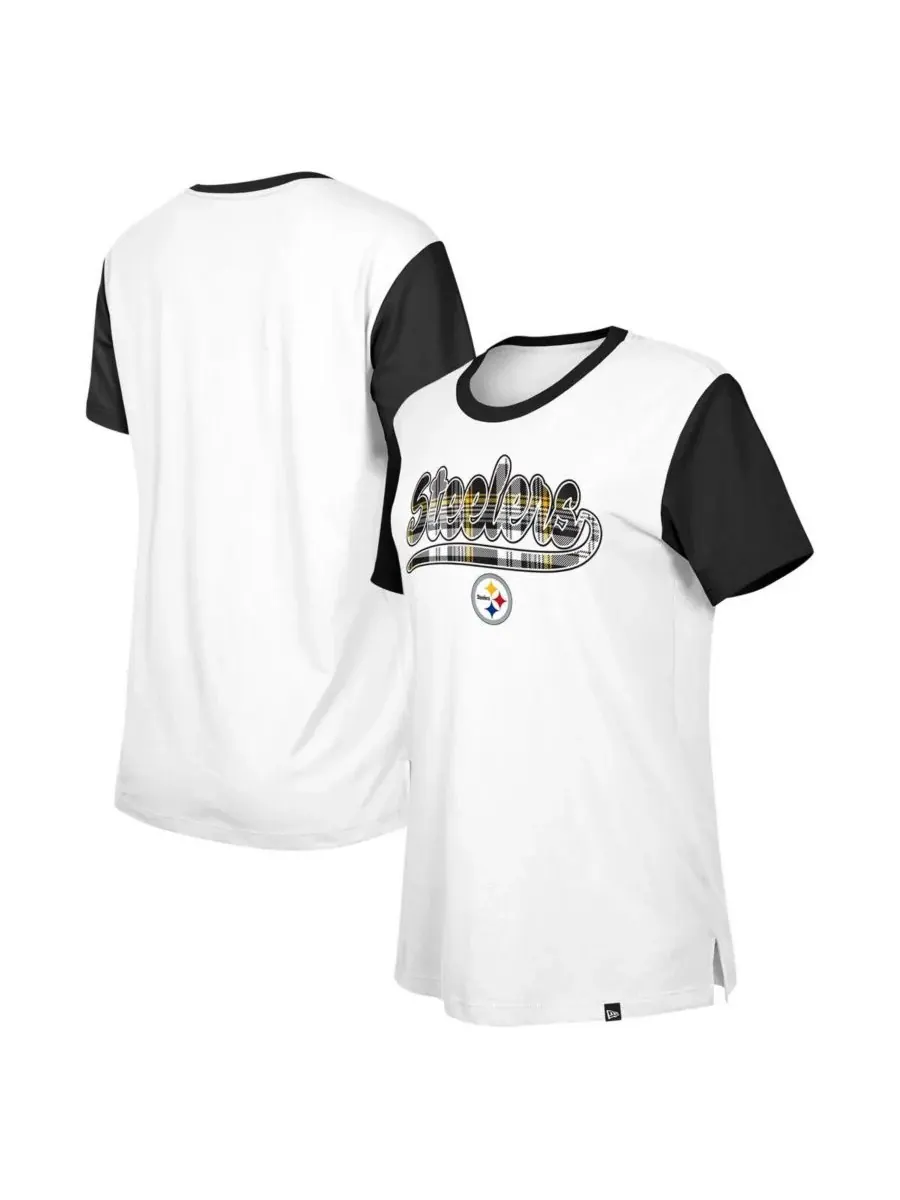 New Era Женская футболка Pittsburgh Steelers белого/черного цвета с надписью "3rd Down"