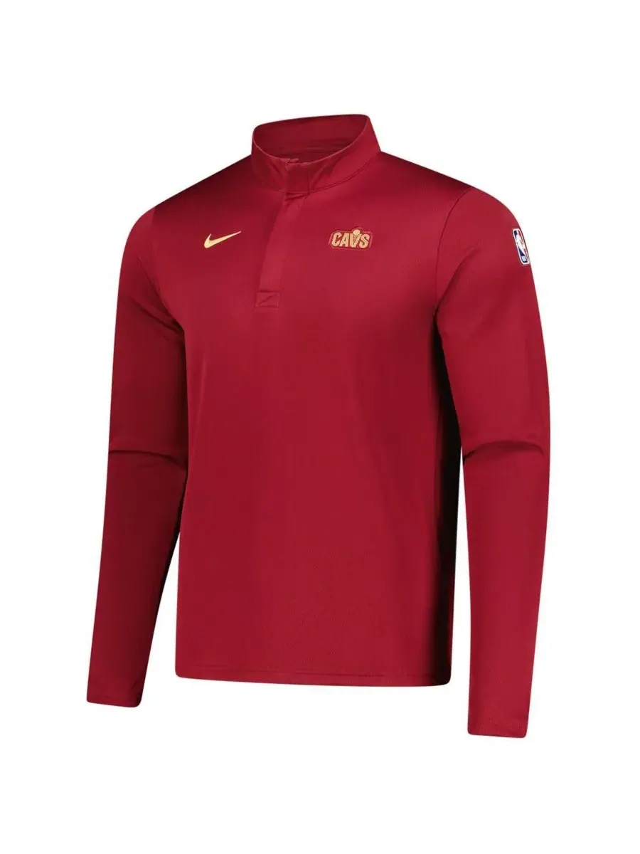 Мужская винная толстовка Cleveland Cavaliers 2025/26 Authentic Coaches Quarter-Zip Dri-Fit Nike — изображение 2 из 3, красный