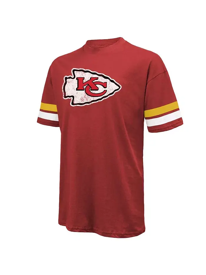 Мужская футболка Threads Travis Kelce с принтом имени и номера в красном дистресс-стиле Kansas City — изображение 2 из 3