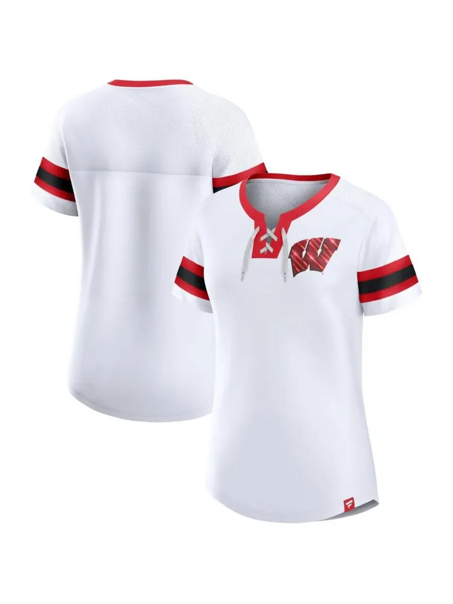 Fanatics Женская белая футболка Wisconsin Badgers Iconic Athena — изображение 1 из 3, белый