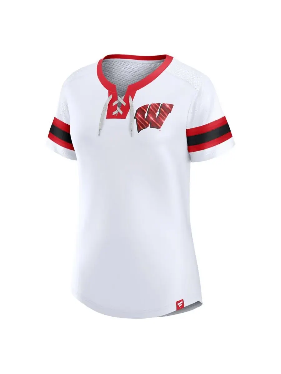 Fanatics Женская белая футболка Wisconsin Badgers Iconic Athena — изображение 3 из 3, белый