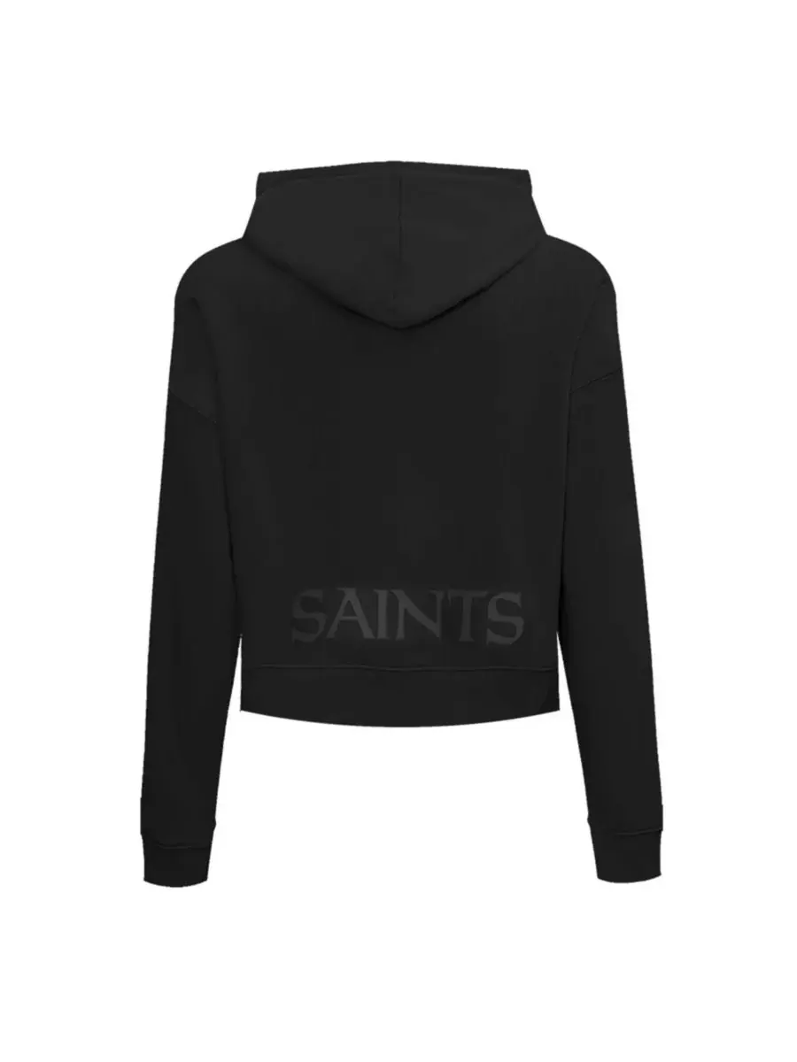 Pro Standard Женская черная укороченная толстовка с капюшоном New Orleans Saints с украшениями — изображение 2 из 5, черный