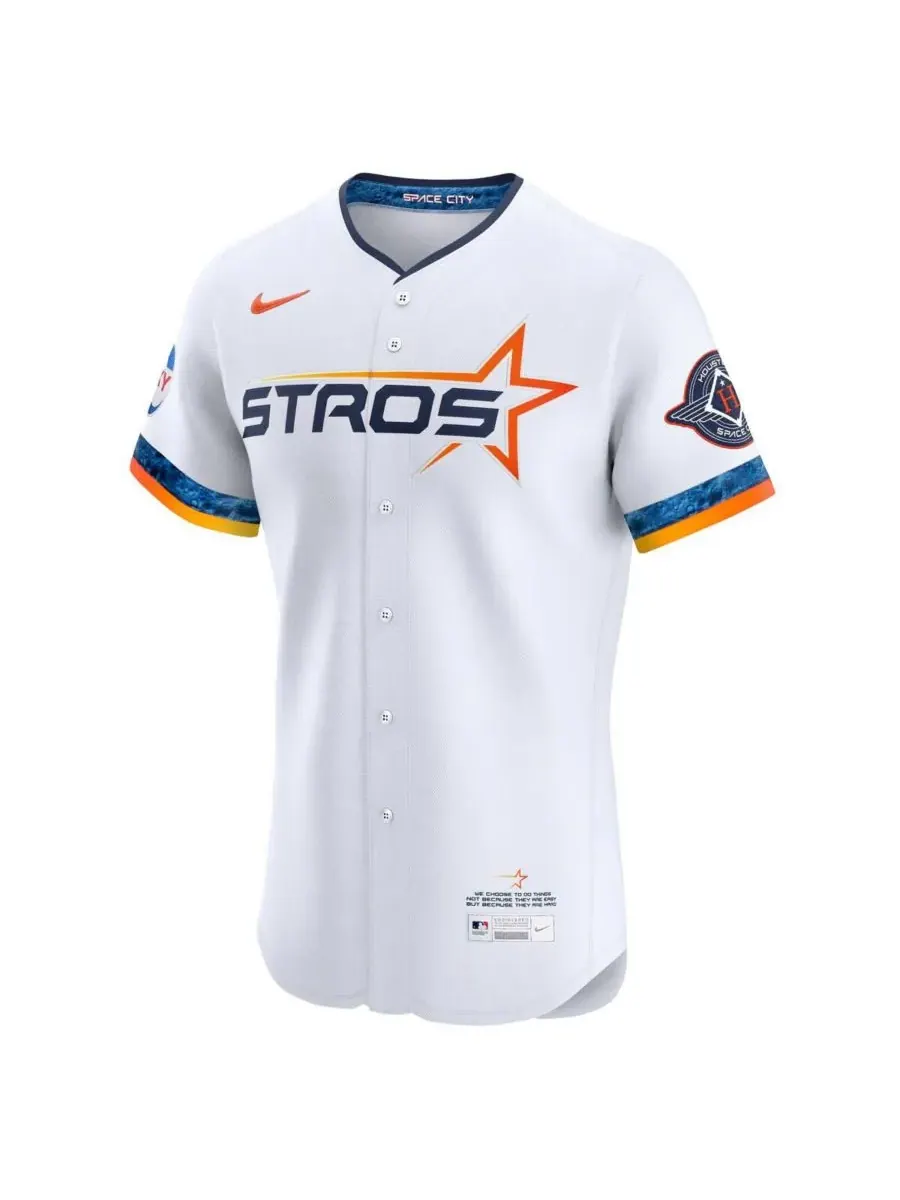 Nike Мужская белая футболка Houston Astros 2025 City Connect Elite — изображение 2 из 3, белый
