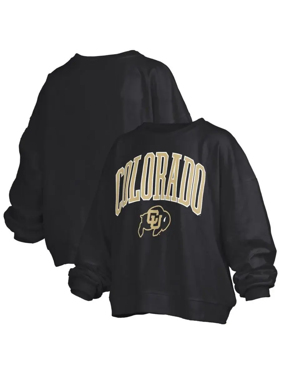 Pressbox Женская черная толстовка-пуловер Colorado Buffaloes Janise Arch Over Logo Waist Length