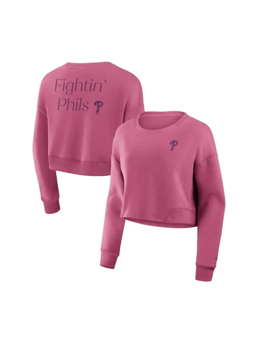 Fanatics Женская розовая укороченная толстовка-пуловер Philadelphia Phillies Relax Studio — изображение 1 из 3, розовый