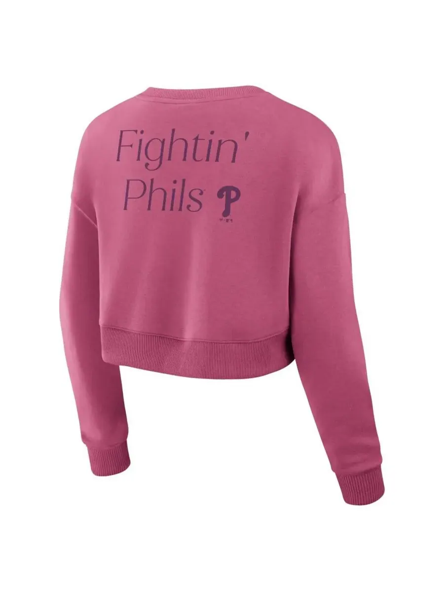 Fanatics Женская розовая укороченная толстовка-пуловер Philadelphia Phillies Relax Studio — изображение 2 из 3, розовый