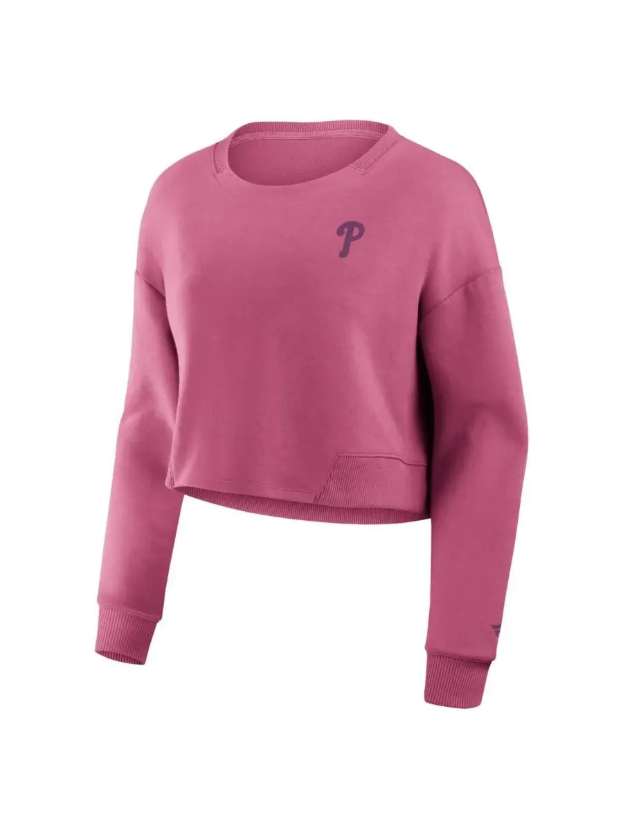 Fanatics Женская розовая укороченная толстовка-пуловер Philadelphia Phillies Relax Studio — изображение 3 из 3, розовый