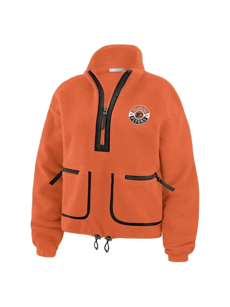 WEAR by Erin Andrews Женская оранжевая флисовая куртка Philadelphia Flyers с застежкой-молнией до — изображение 2 из 3