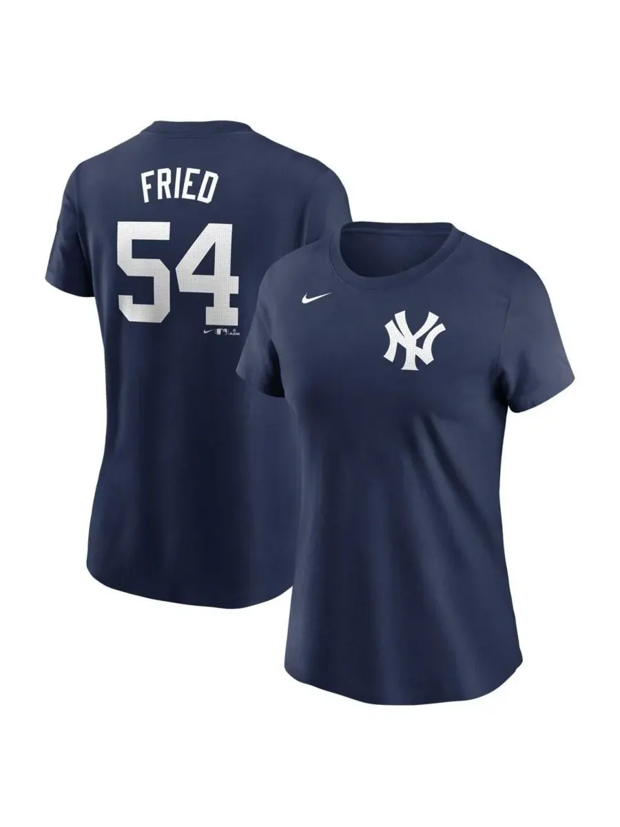 Nike Женская футболка Max Fried Navy New York Yankees Fuse с номером игрока — изображение 1 из 3, темно-синий