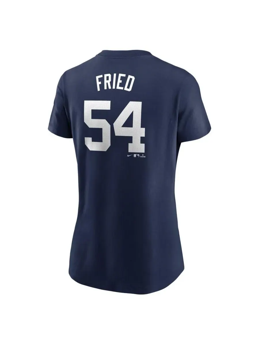 Nike Женская футболка Max Fried Navy New York Yankees Fuse с номером игрока — изображение 2 из 3, темно-синий