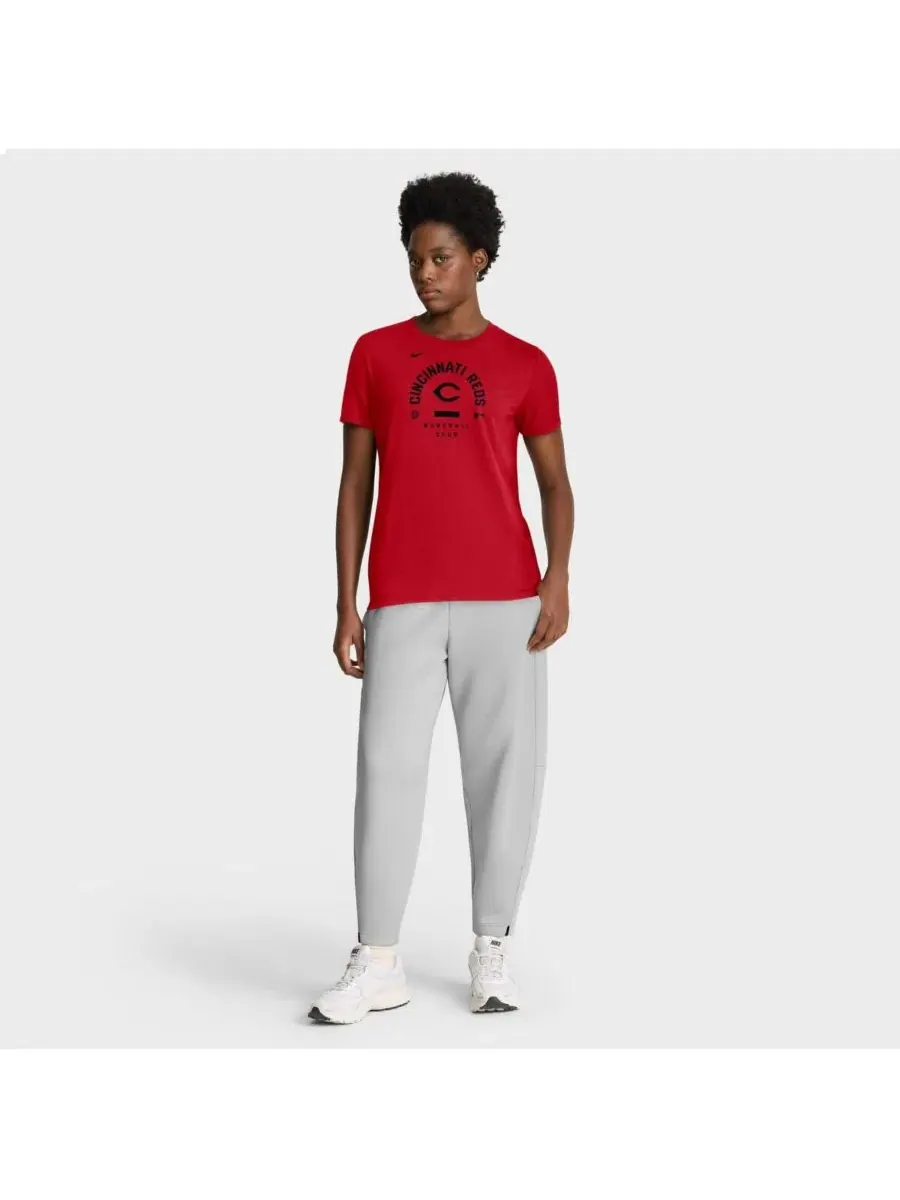 Женская красная футболка Cincinnati Reds из аутентичной коллекции Early Work Tri-Blend Dri-FIT Nike — изображение 3 из 4
