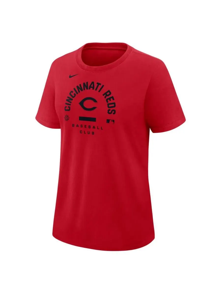 Женская красная футболка Cincinnati Reds из аутентичной коллекции Early Work Tri-Blend Dri-FIT Nike — изображение 4 из 4