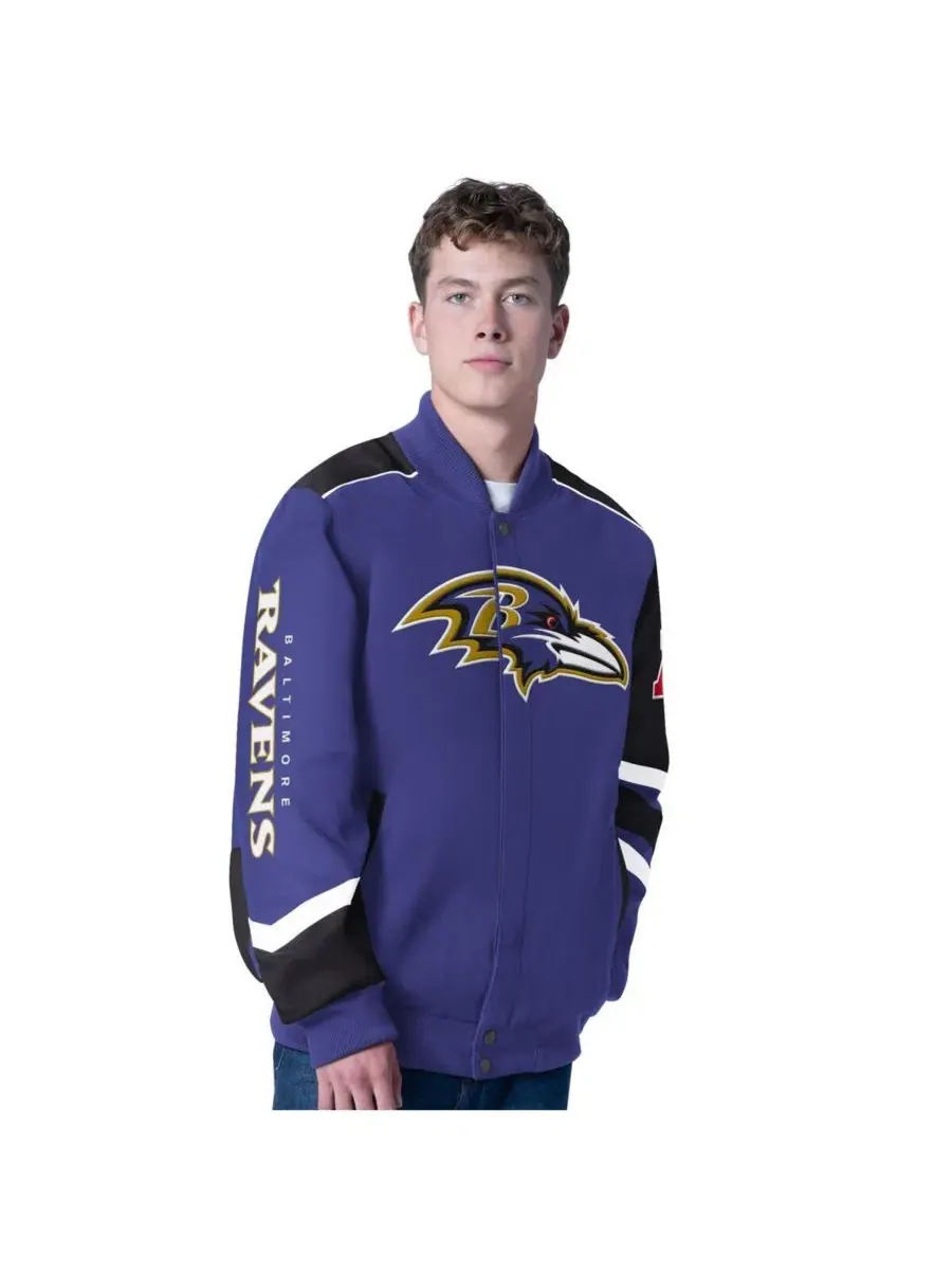 Мужская фиолетовая куртка Baltimore Ravens Prime Time на молнии в стиле гонок G-Iii Sports By Carl