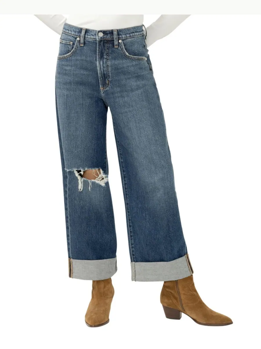 Женские укороченные джинсы Be Easy с высокой посадкой и широкими штанинами Silver Jeans Co, Thelma — изображение 1 из 3