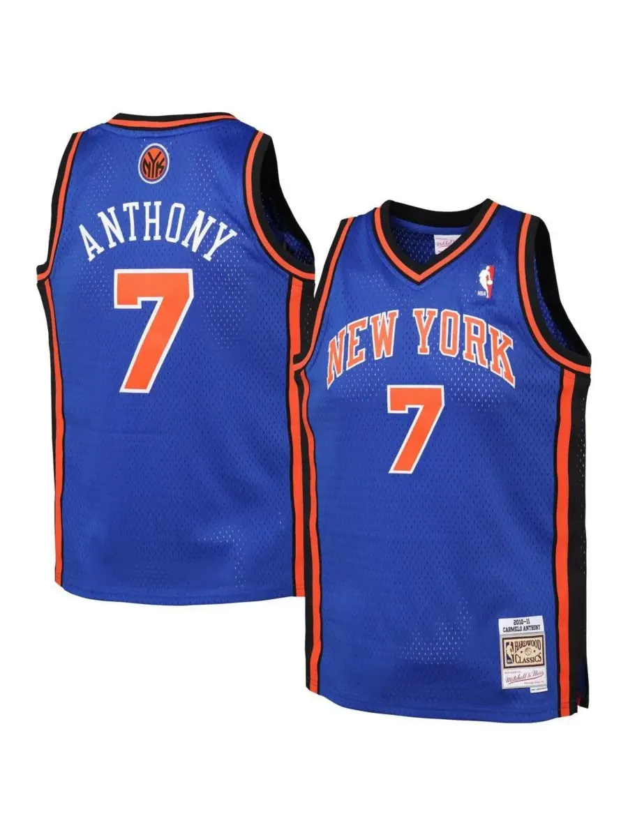 Mitchell & Ness Детская футболка Big Boys and Girls Carmelo Anthony Blue New York Knicks 2010/11 — изображение 1 из 3, синий