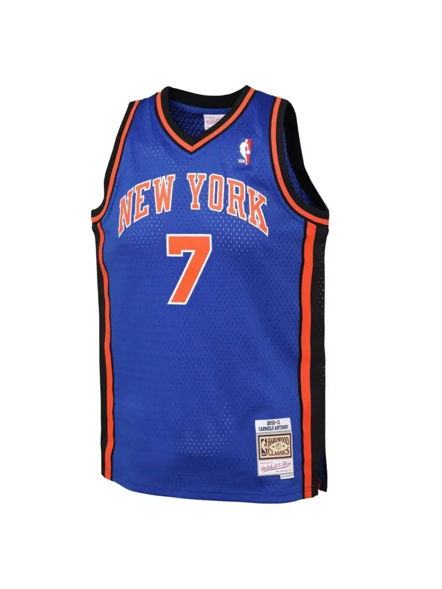 Mitchell & Ness Детская футболка Big Boys and Girls Carmelo Anthony Blue New York Knicks 2010/11 — изображение 2 из 3, синий