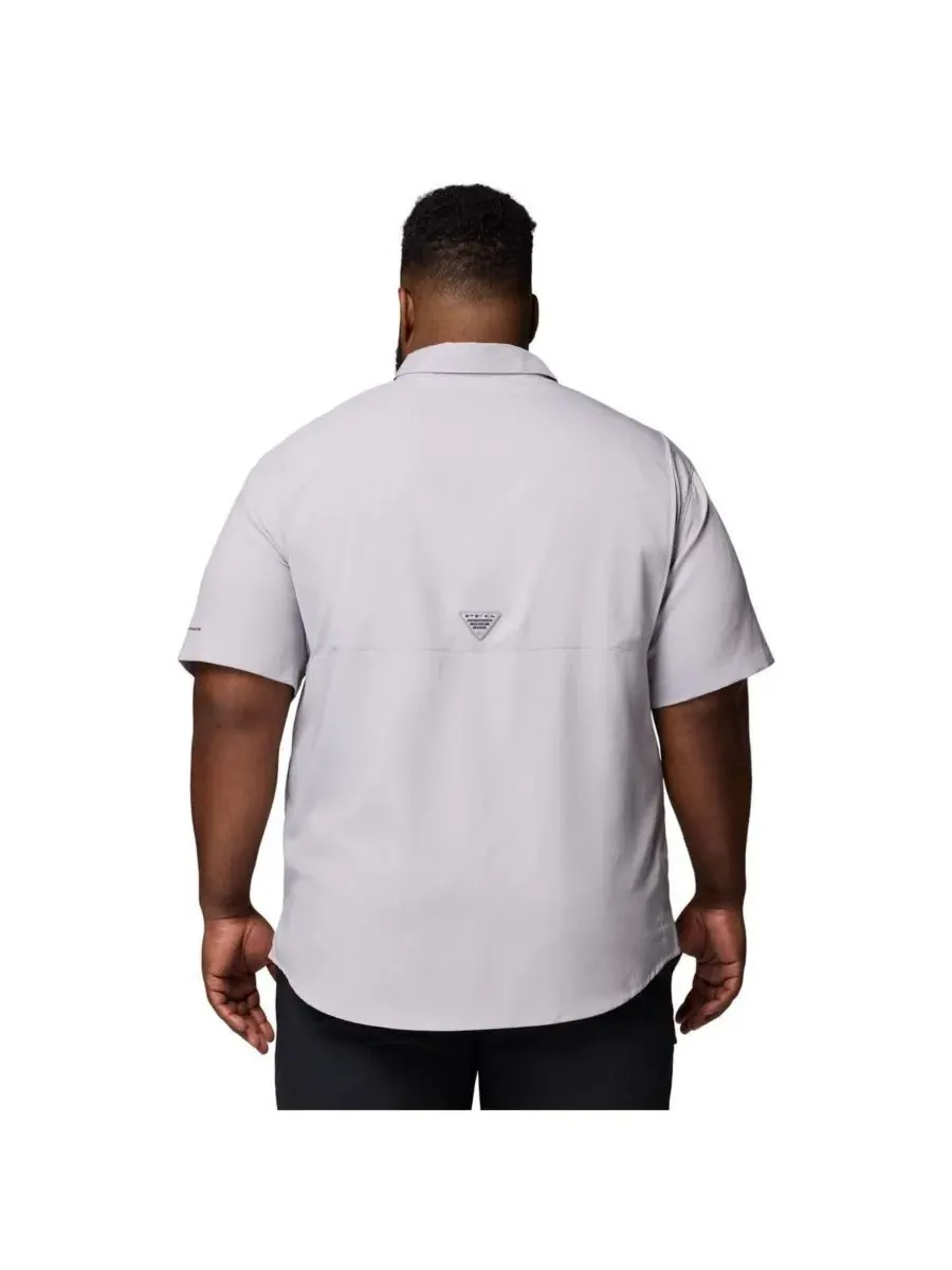 Columbia Мужская серая рубашка на пуговицах LSU Tigers Big Tall Tamiami Omni-Shade — изображение 2 из 5, серый