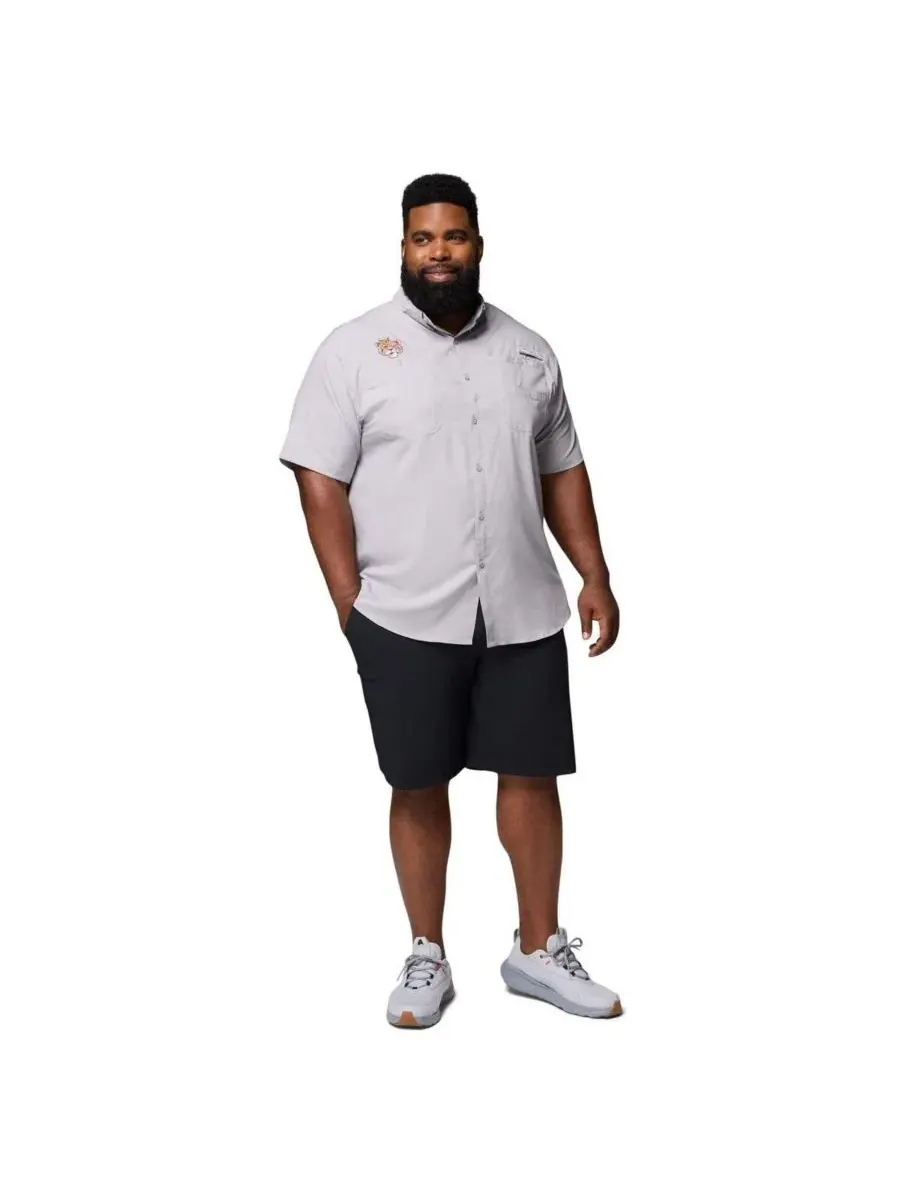 Columbia Мужская серая рубашка на пуговицах LSU Tigers Big Tall Tamiami Omni-Shade — изображение 4 из 5, серый