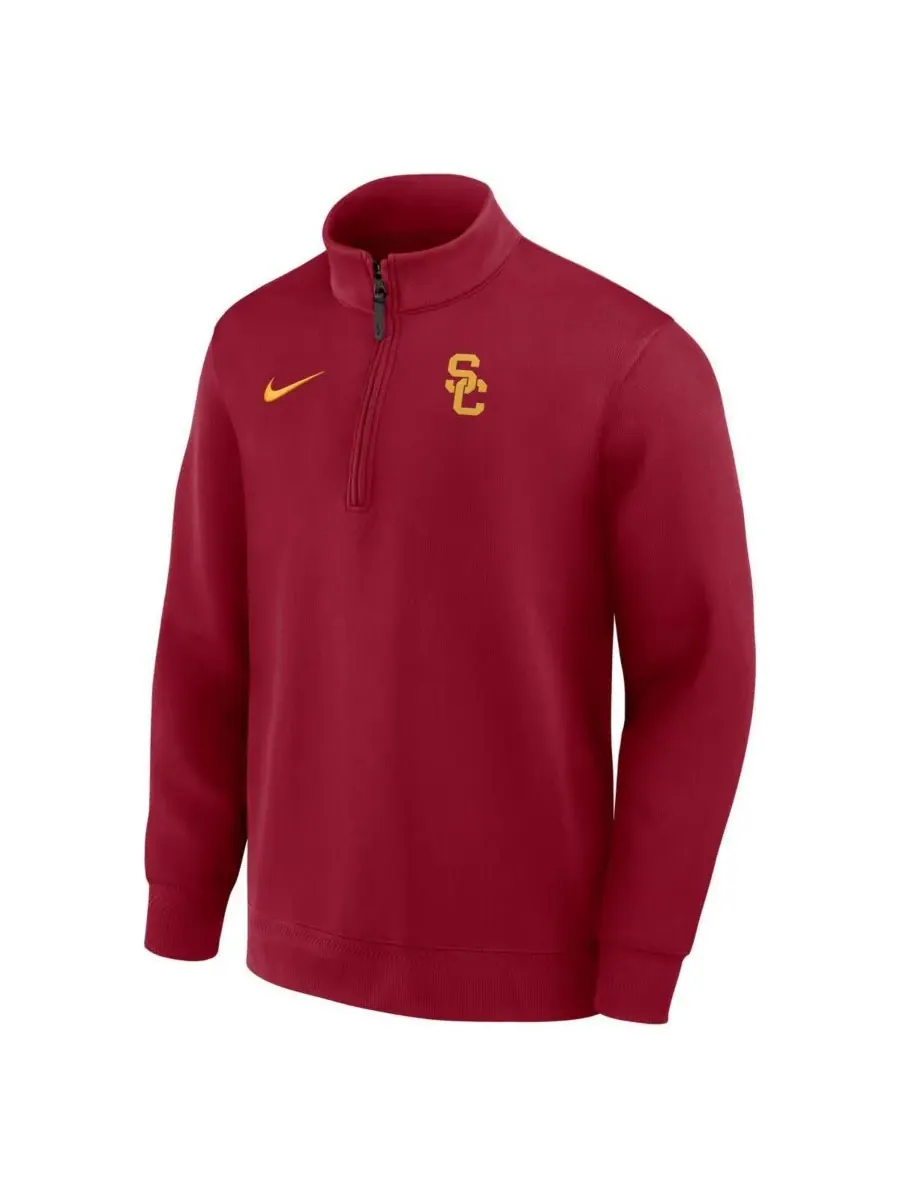 Мужская толстовка Cardinal USC Trojans 2025 Coaches Premium Dri-FIT с половинной молнией Nike — изображение 2 из 5, красный