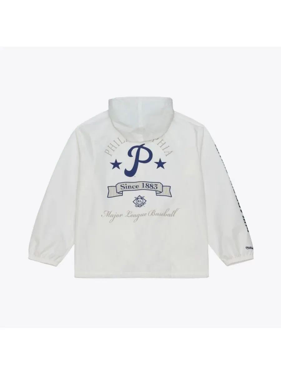 Ветровка худи с капюшоном Yacht Rock Coaches Philadelphia Phillies Mitchell & Ness — изображение 6 из 7, белый