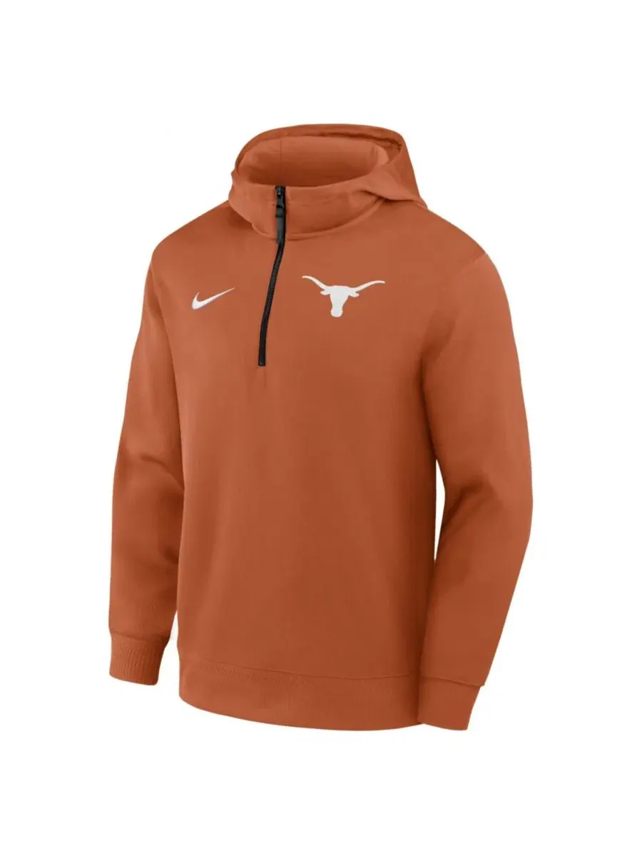 Худи с четверть-застежкой Nike Texas Longhorns Coaches Premium Dri-FIT — изображение 5 из 6, оранжевый