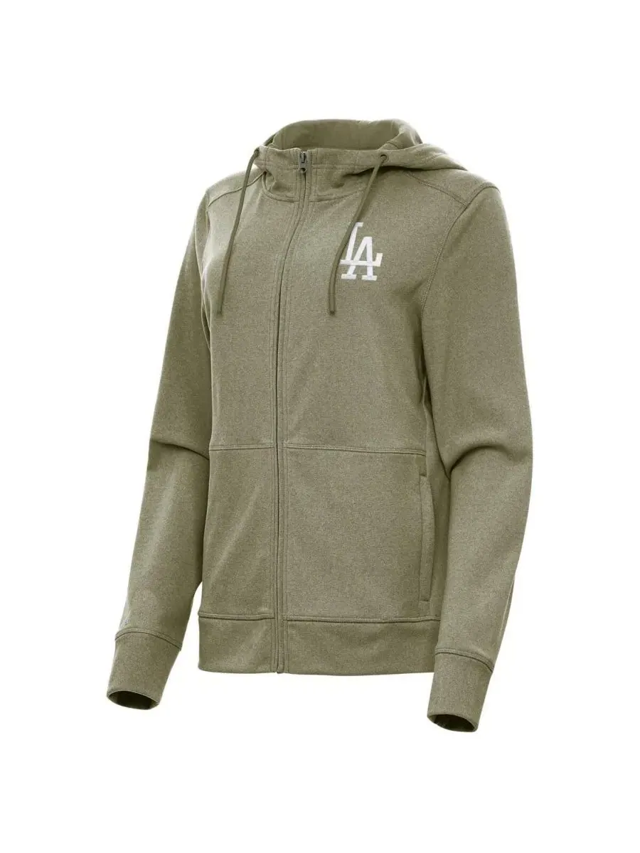 Женская оливковая куртка-худи Seeker Full-Zip Los Angeles Dodgers Antigua — изображение 1 из 1, оливковый