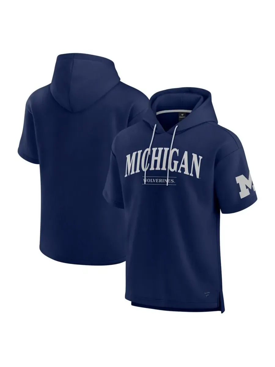 Fanatics Мужская темно-синяя толстовка с коротким рукавом Michigan Wolverines Ready — изображение 1 из 3, темно-синий