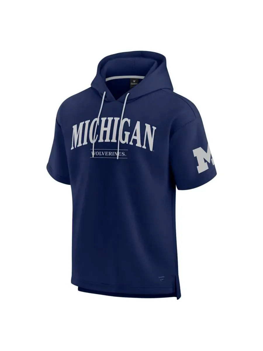 Fanatics Мужская темно-синяя толстовка с коротким рукавом Michigan Wolverines Ready — изображение 3 из 3, темно-синий