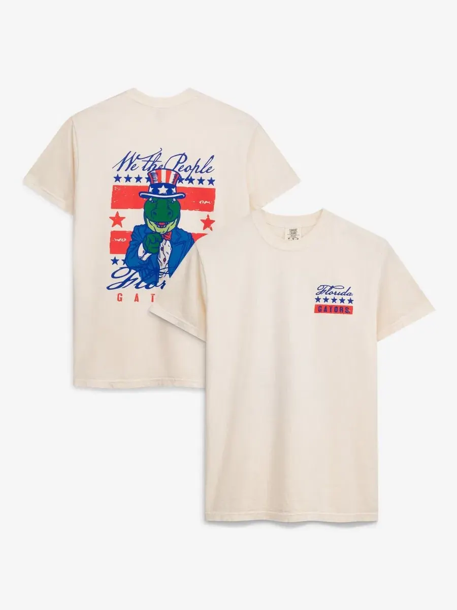 Футболка с принтом Uncle Sam Mascot Image One — изображение 1 из 3, бежевый