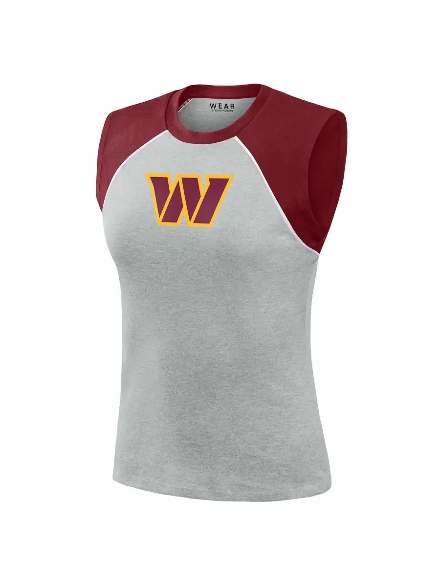 Женский топ без рукавов с принтом команды Washington Commanders, модель Cropped Raglan WEAR by Erin — изображение 2 из 4
