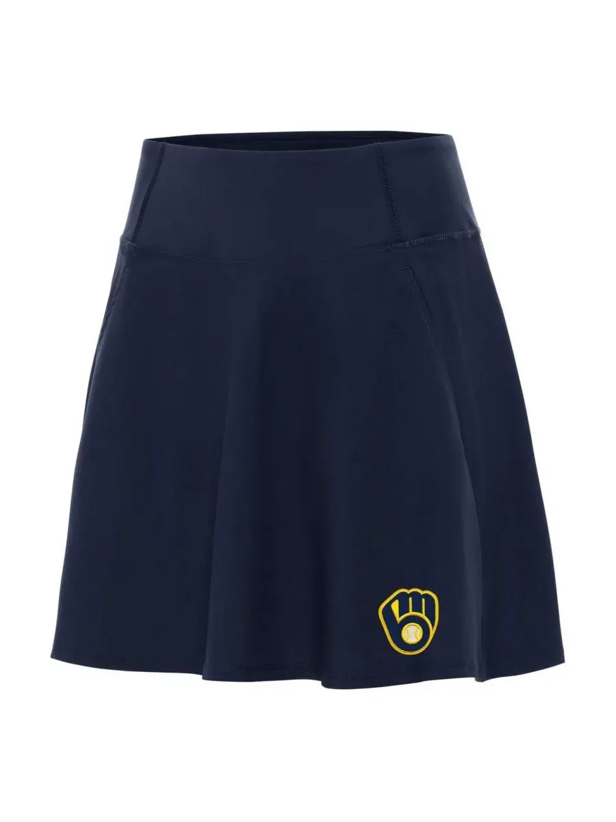 Antigua Женская темно-синяя юбка-шорты Milwaukee Brewers Chip Skort — изображение 1 из 1, темно-синий