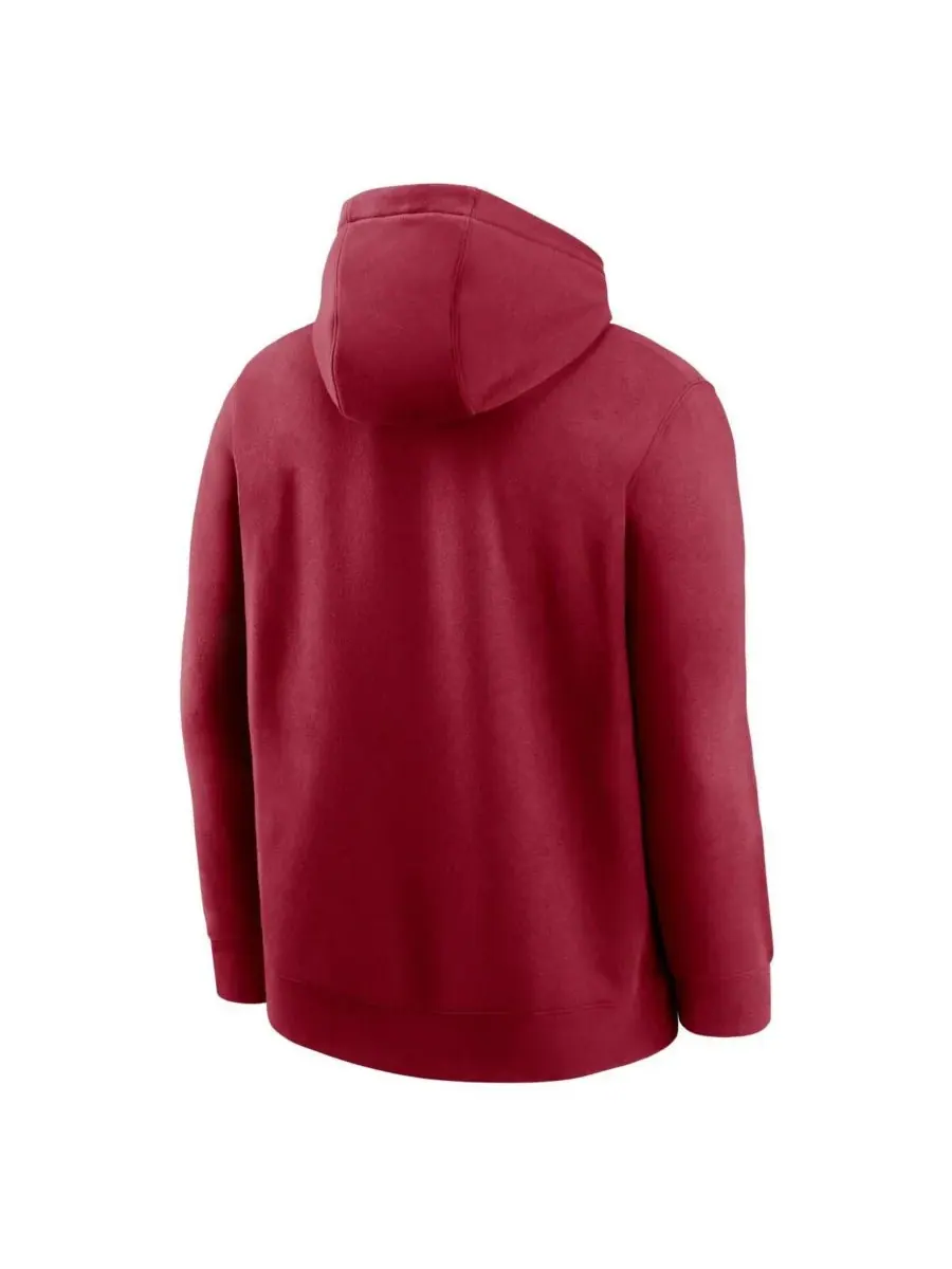 Nike Мужская флисовая толстовка с капюшоном Crimson Alabama Crimson Tide Primetime Evergreen Club — изображение 3 из 3