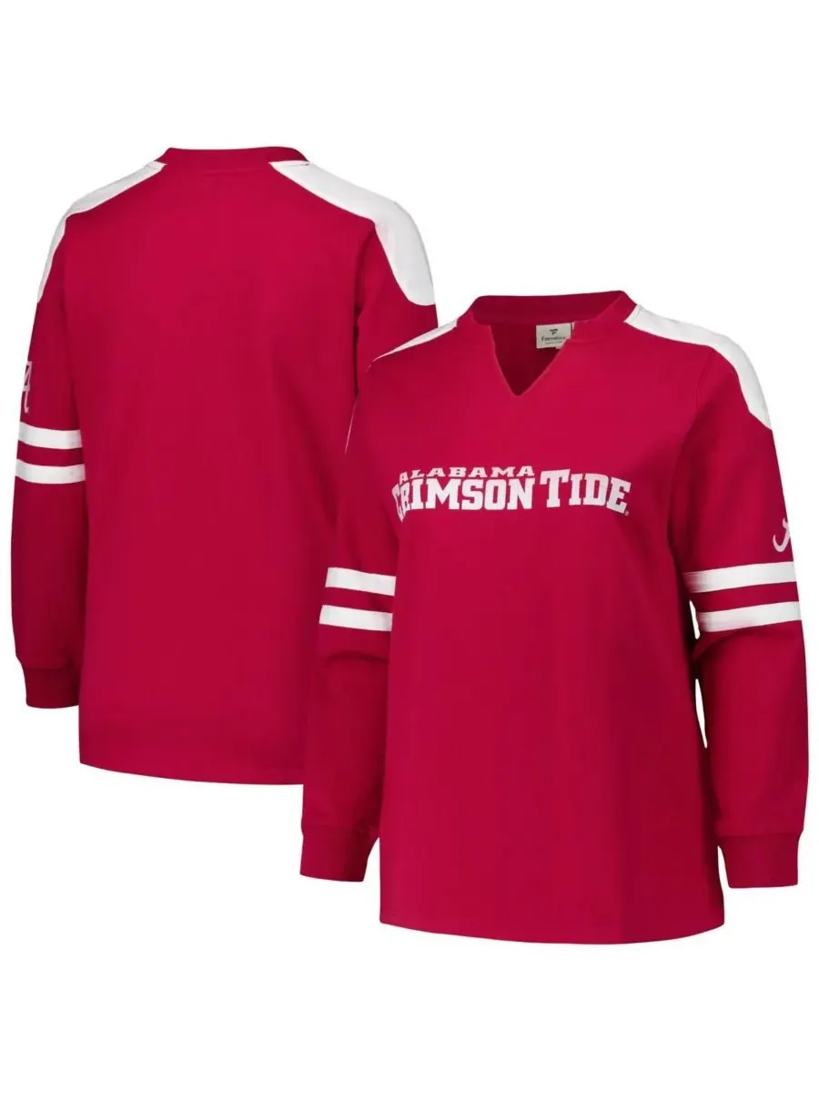 Fanatics Женская флисовая толстовка больших размеров Crimson Alabama Crimson Tide с контрастными — изображение 1 из 3