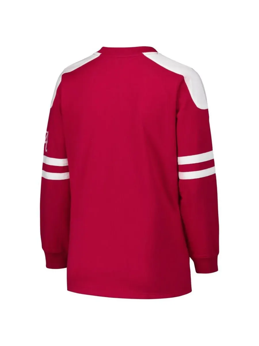 Fanatics Женская флисовая толстовка больших размеров Crimson Alabama Crimson Tide с контрастными — изображение 2 из 3