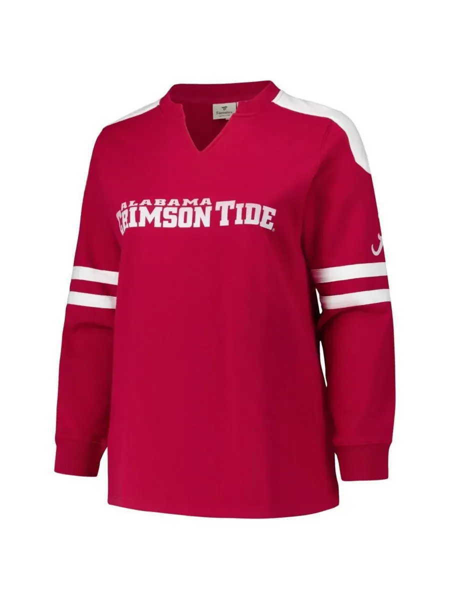 Fanatics Женская флисовая толстовка больших размеров Crimson Alabama Crimson Tide с контрастными — изображение 3 из 3