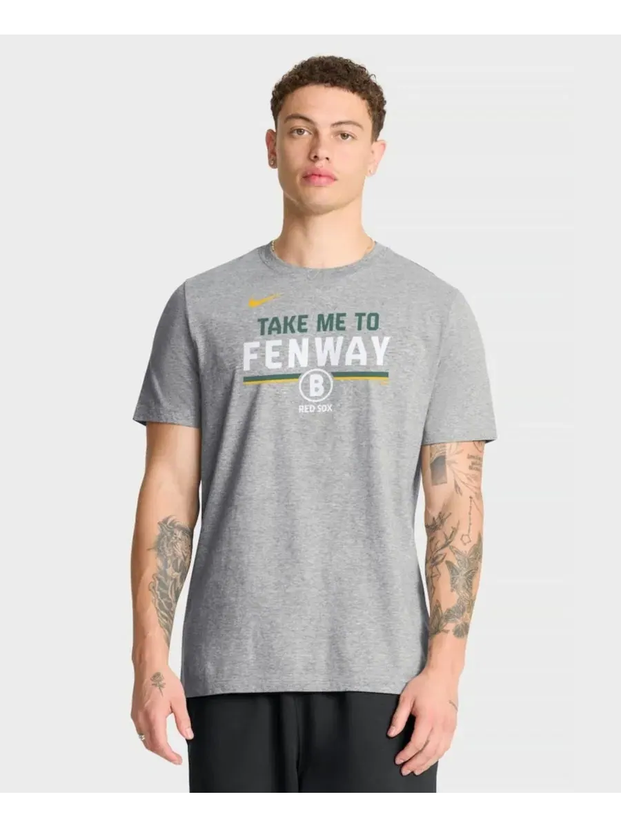 Футболка с принтом Boston Red Sox City Connect Stacked Team Phrase Nike — изображение 1 из 3, серый