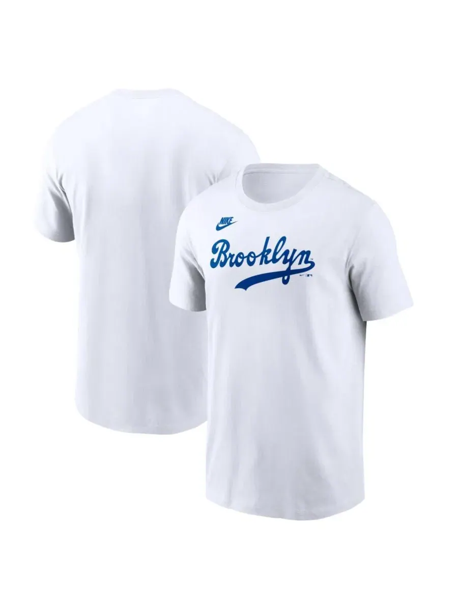 Футболка с принтом Cooperstown Collection Wordmark Nike — изображение 1 из 3, белый