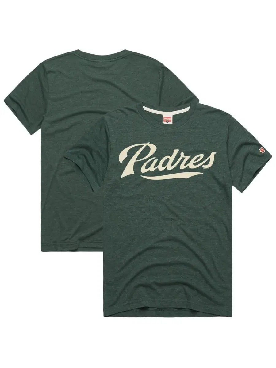 Футболка с коротким рукавом Hyper Local Tri-Blend San Diego Padres Homage — изображение 1 из 3, зеленый
