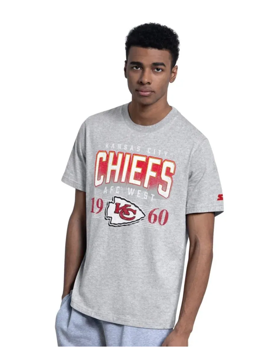 Комплект футболок с логотипом Kansas City Chiefs, 2 шт. Starter — изображение 4 из 5, красный серый