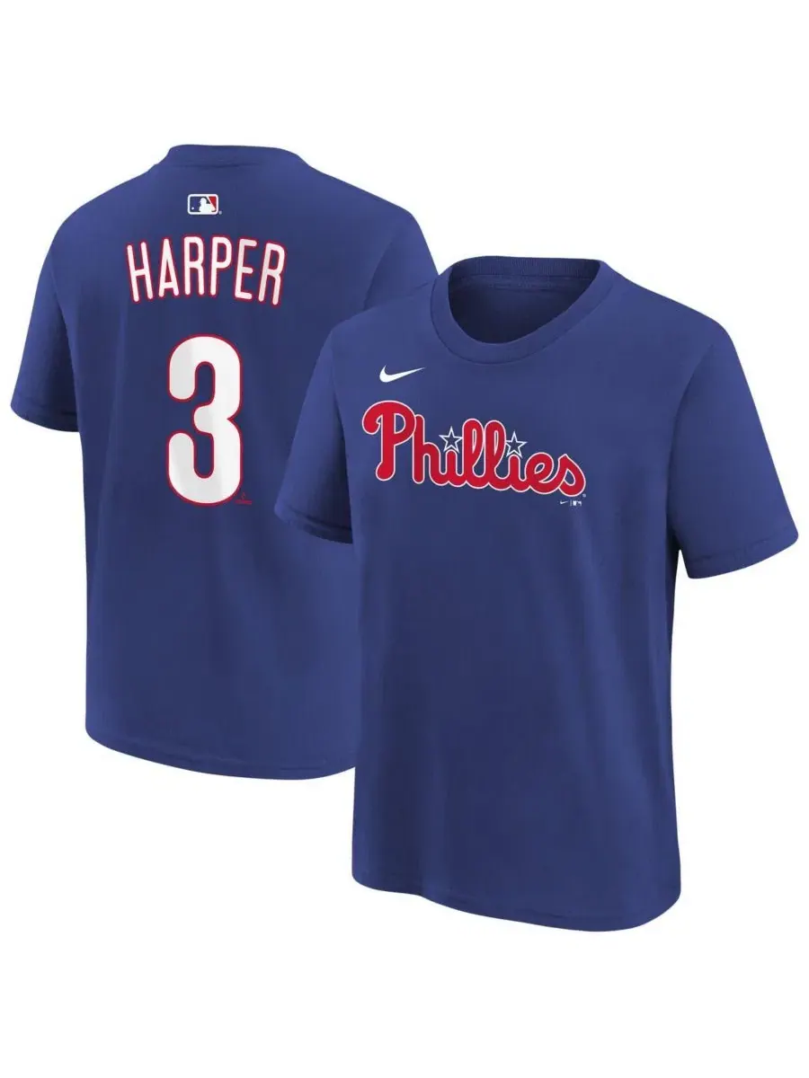 Футболка с принтом и номером Bryce Harper Nike — изображение 1 из 3, королевский