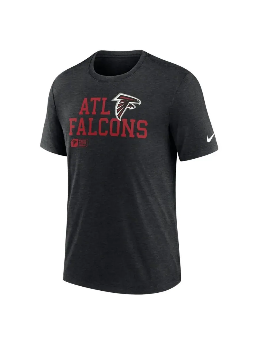 Nike Мужская черная футболка Atlanta Falcons Overlap Lockup Tri-Blend — изображение 2 из 3, черный
