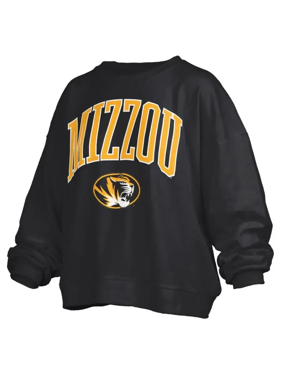 Pressbox Женская черная толстовка-пуловер свободного кроя с логотипом Missouri Tigers Janise Arch — изображение 2 из 3
