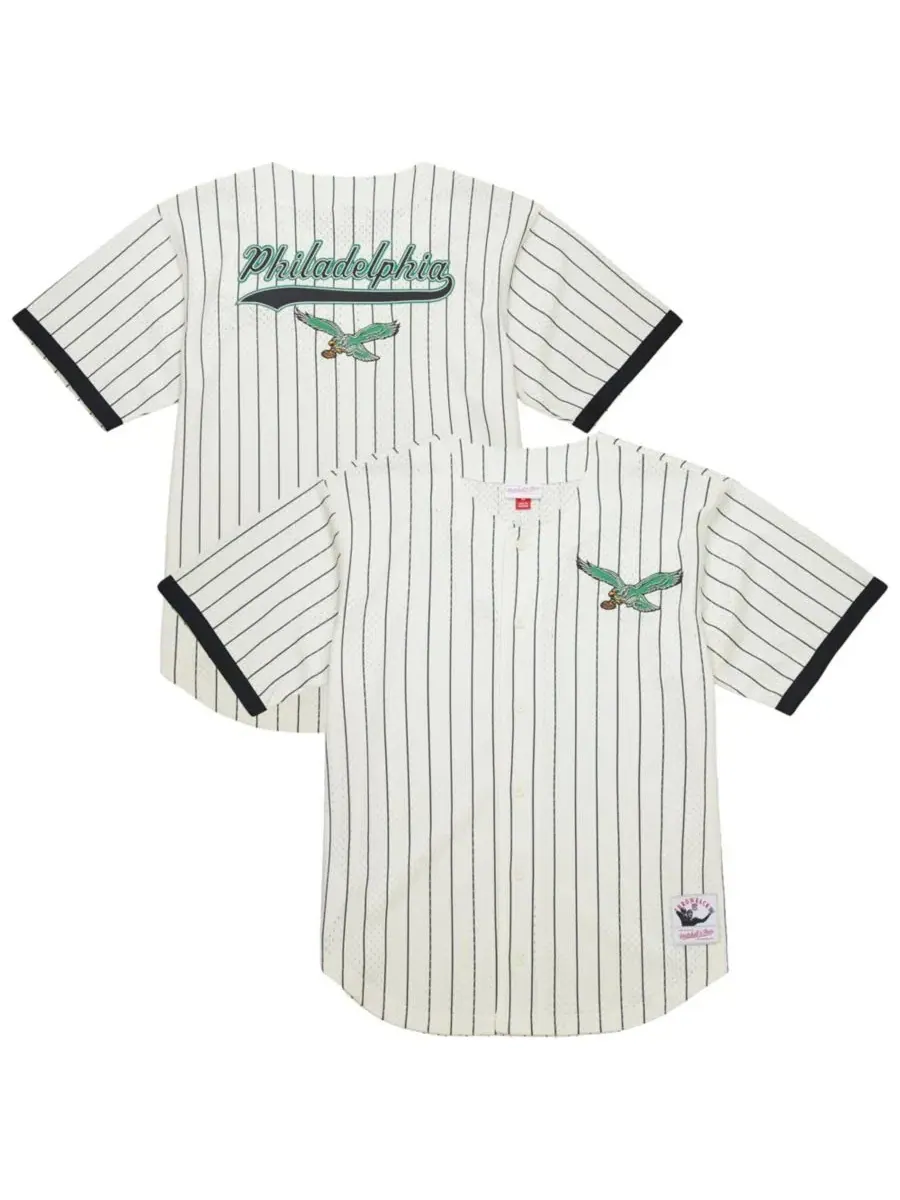 Футболка-джерси с принтом Philadelphia Eagles Mitchell & Ness — изображение 1 из 6, кремовый зеленый