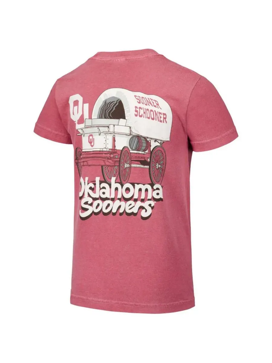 Image One Футболка Big Boys and Girls Crimson Oklahoma Sooners Hyperlocal Comfort Colors — изображение 3 из 3, красный