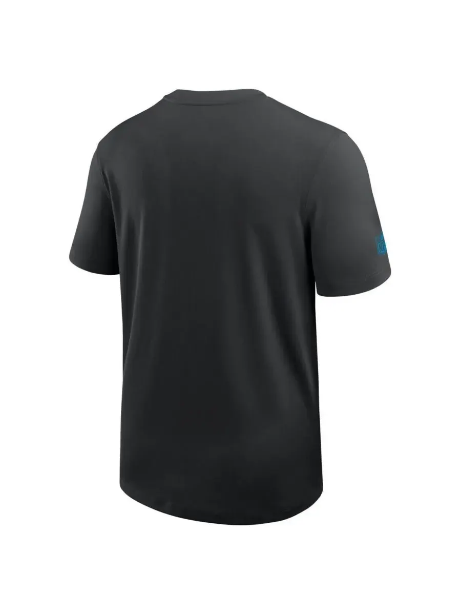 Nike Мужская черная футболка Carolina Panthers Sideline UV Performance Coach Shirt — изображение 3 из 3, черный