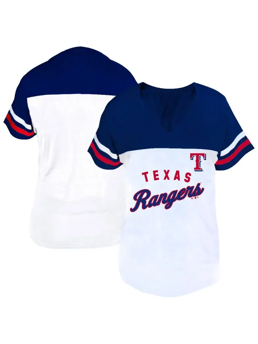 Футболка с v-образным вырезом и принтом Texas Rangers Fanatics — изображение 1 из 3, белый