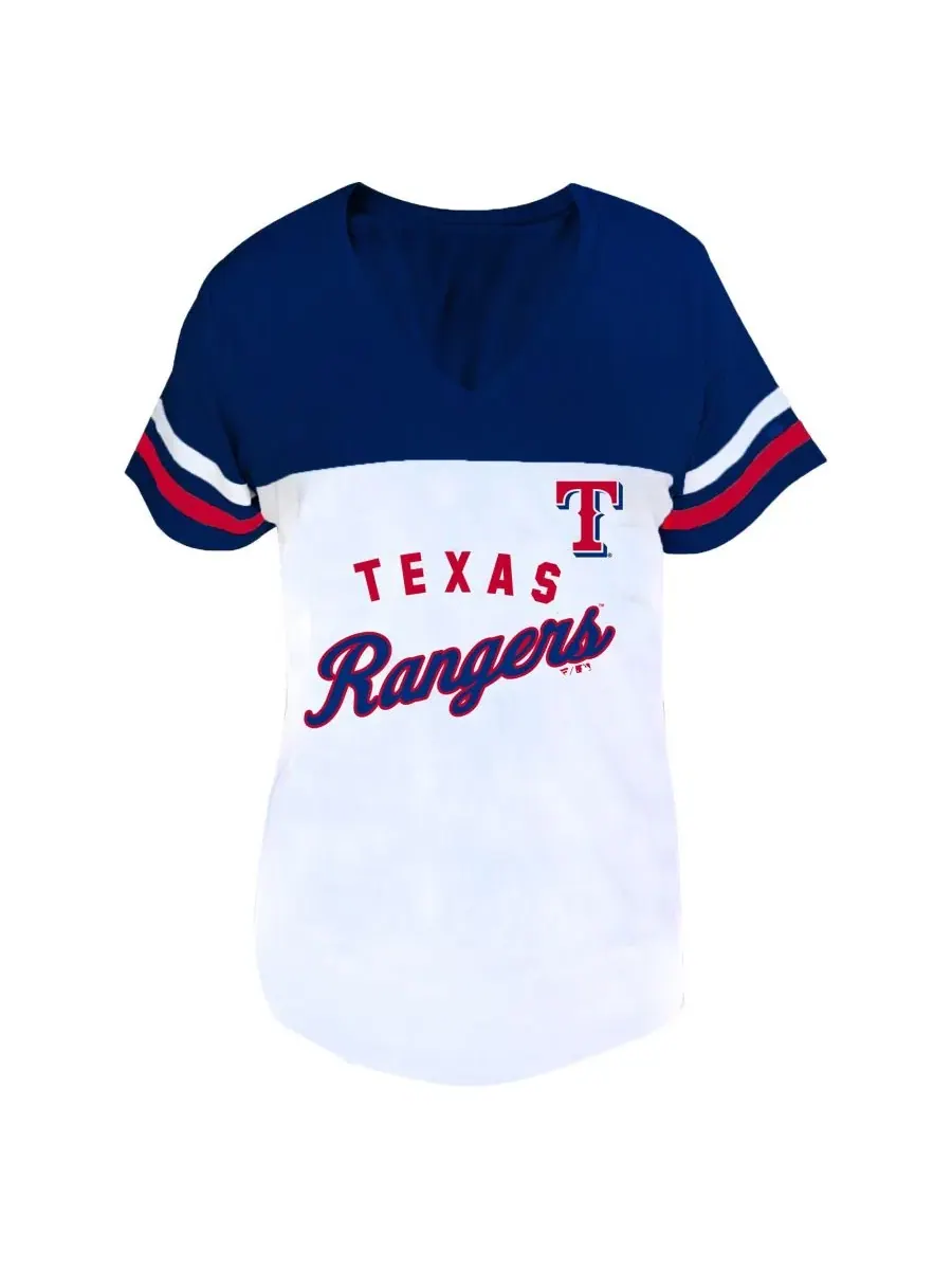 Футболка с v-образным вырезом и принтом Texas Rangers Fanatics — изображение 2 из 3, белый