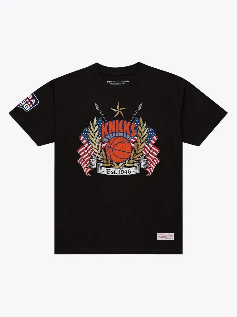 Футболка с принтом Allegiance New York Knicks Mitchell & Ness — изображение 1 из 2, черный